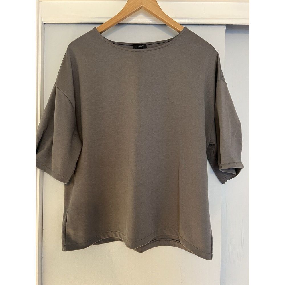 Ann Taylor Factory Gray Size XL Boxy Dress Top Work Wear Drop Shoulder Casual